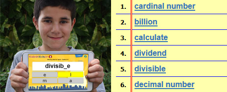 Fifth Grade Math Vocabulary